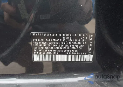 2016 Volkswagen Golf Gti Se W/Performance Package 4-Door z USA, uszkodzony, nr VIN 3VW447AU4GM041753